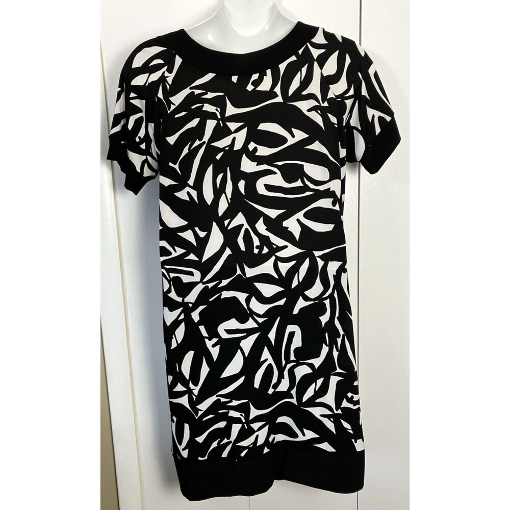 Coldwater Creek Black/White Geometric Tunic Dress Size XL - Picture 8 of 8